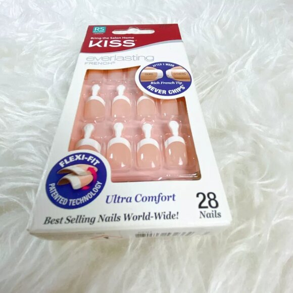 2 Packages - Kiss Everlasting French - Glue Press-On Nails - White (53236 EF01) - Picture 2 of 4